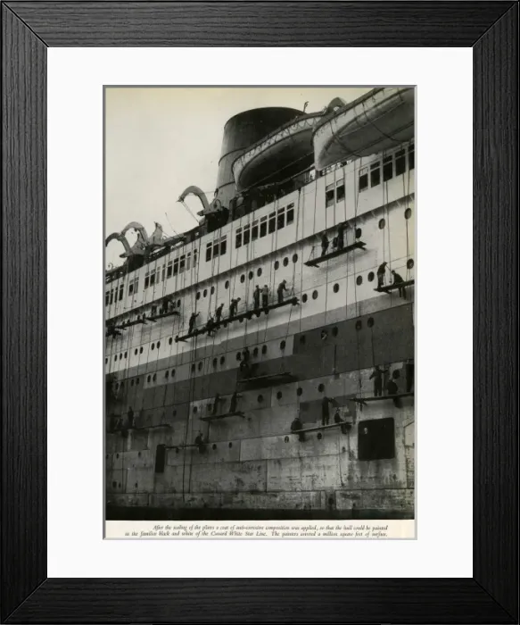 Framed Print : Applying anti-corrosive composition - Queen Elizabeth Framed Print : Applying anti-corrosive composition - Queen Elizabeth