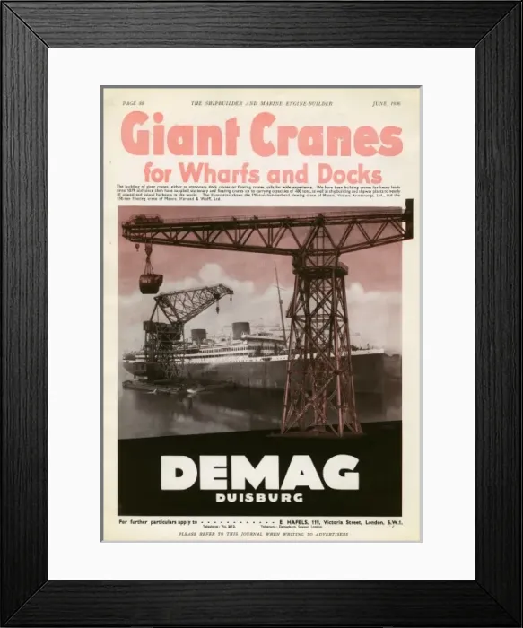 Framed Print : Demag Duisburg Giant Cranes Framed Print : Demag Duisburg Giant Cranes