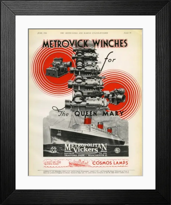 Framed Print : Metovick Winches for The Queen Mary Framed Print : Metovick Winches for The Queen Mary