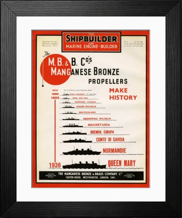 Framed Print : M B & B Companys Manganese Bronze Propellers Framed Print : M B & B Companys Manganese Bronze Propellers