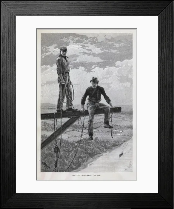 Framed Print : The last span of a railway bridge - ready to join Framed Print : The last span of a railway bridge - ready to join