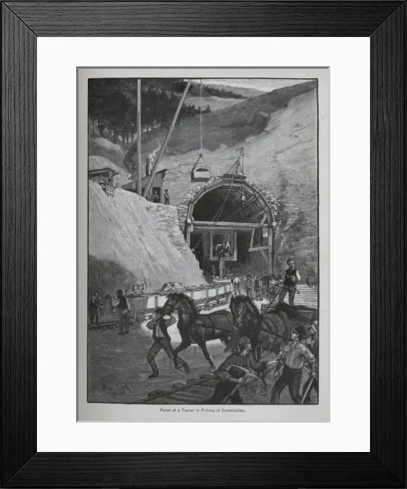 Framed Print : Portal of a tunnel in process of construction by Otto Stark Framed Print : Portal of a tunnel in process of construction by Otto Stark