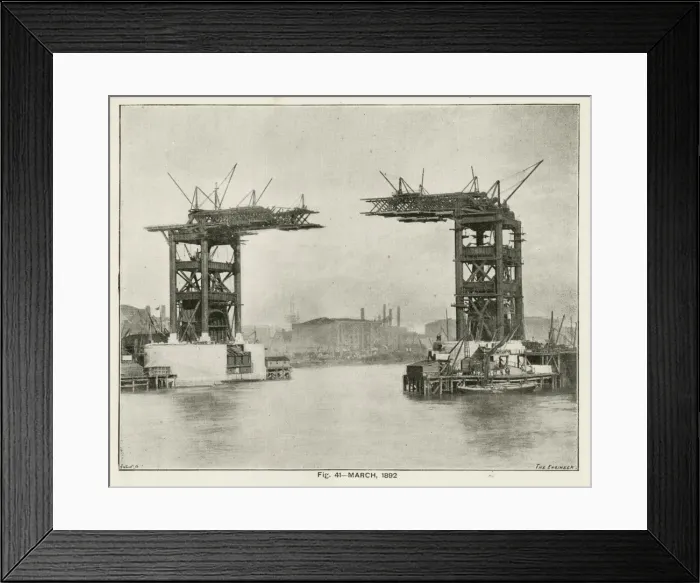 Framed Print : Tower Bridge under construction, March 1892 Framed Print : Tower Bridge under construction, March 1892