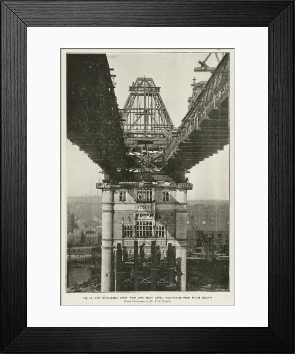 Framed Print : Tower Bridge under construction Framed Print : Tower Bridge under construction