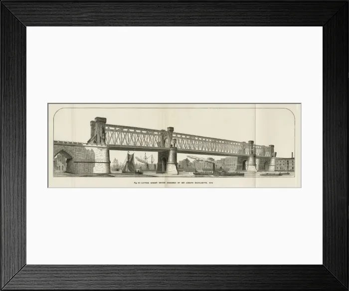 Framed Print : Design for Tower Bridge by Joseph Bazalgette Framed Print : Design for Tower Bridge by Joseph Bazalgette