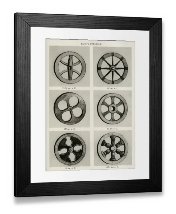 Framed Print : Etruscan wheels, 5th to 1st century BCE Framed Print : Etruscan wheels, 5th to 1st century BCE