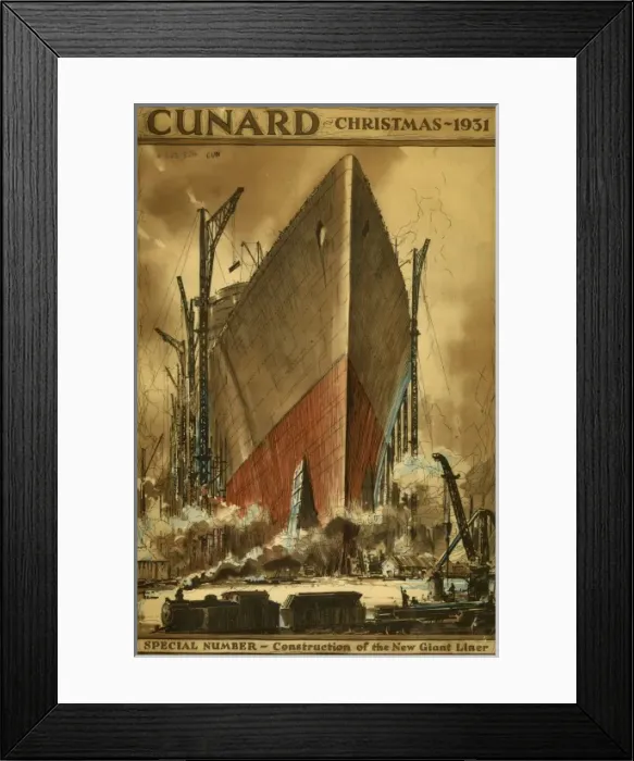 Framed Print : Cunard, construction of the new giant liner Framed Print : Cunard, construction of the new giant liner