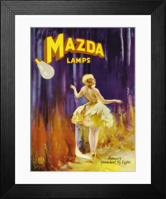 Framed Print : Advertisement for Mazda Lamps Framed Print : Advertisement for Mazda Lamps