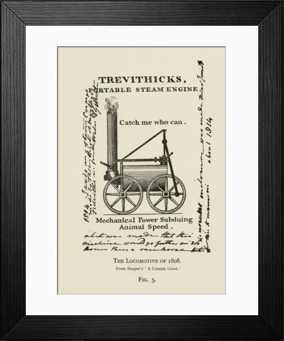 Framed Print : Trevithicks portable steam engine - Catch me who can Framed Print : Trevithicks portable steam engine - Catch me who can