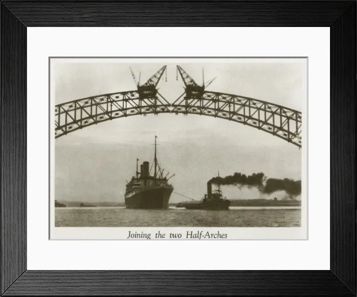 Framed Print : Sydney Harbour Bridge under construction Framed Print : Sydney Harbour Bridge under construction