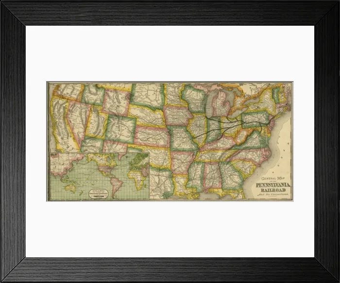 Framed Print : The Pennsylvania Railroad and its connections Framed Print : The Pennsylvania Railroad and its connections