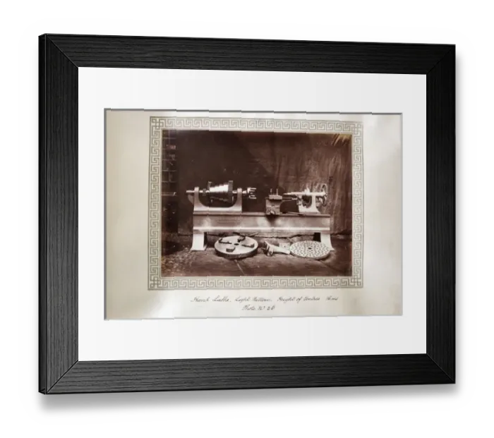 Framed Print : Hand lathe, light pattern Framed Print : Hand lathe, light pattern