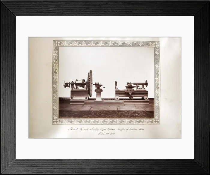 Framed Print : Hand break lathe, light pattern Framed Print : Hand break lathe, light pattern