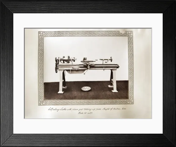 Framed Print : Self-acting lathe with plain gap and filling up piece Framed Print : Self-acting lathe with plain gap and filling up piece