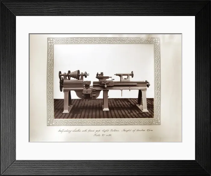 Framed Print : Self-acting lathe with fixed gap, light pattern Framed Print : Self-acting lathe with fixed gap, light pattern