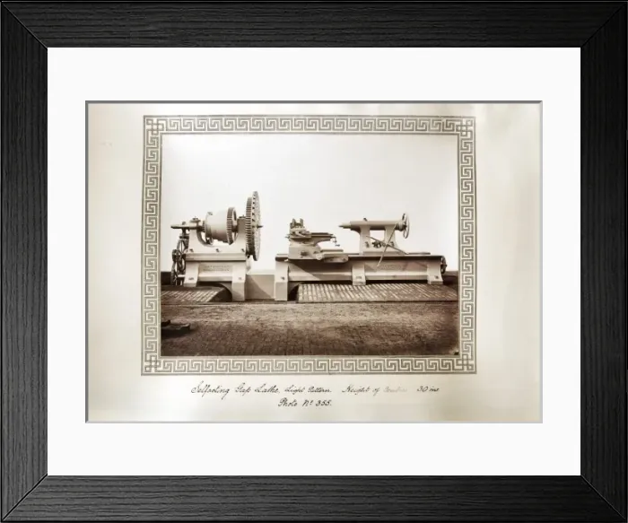 Framed Print : Self-acting gap lathe, light pattern Framed Print : Self-acting gap lathe, light pattern
