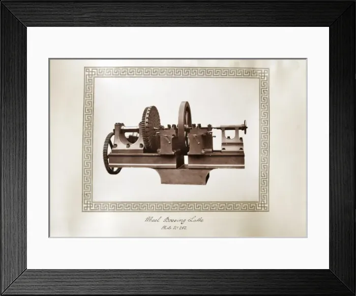 Framed Print : Wheel bossing lathe Framed Print : Wheel bossing lathe