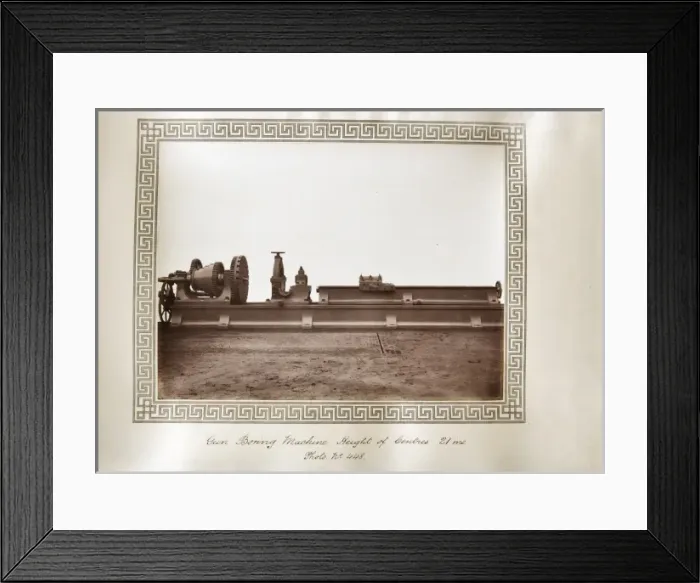 Framed Print : Gun boring machine. Height of centres 21 inches Framed Print : Gun boring machine. Height of centres 21 inches