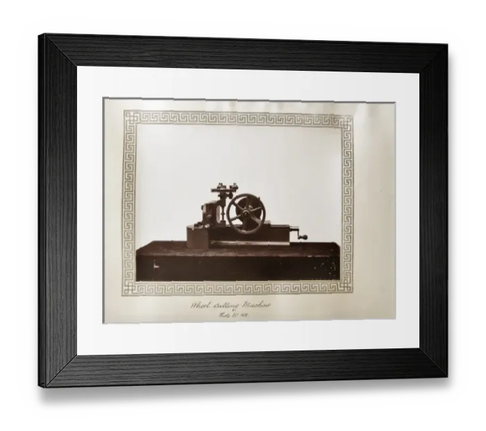 Framed Print : Wheel cutting machine Framed Print : Wheel cutting machine