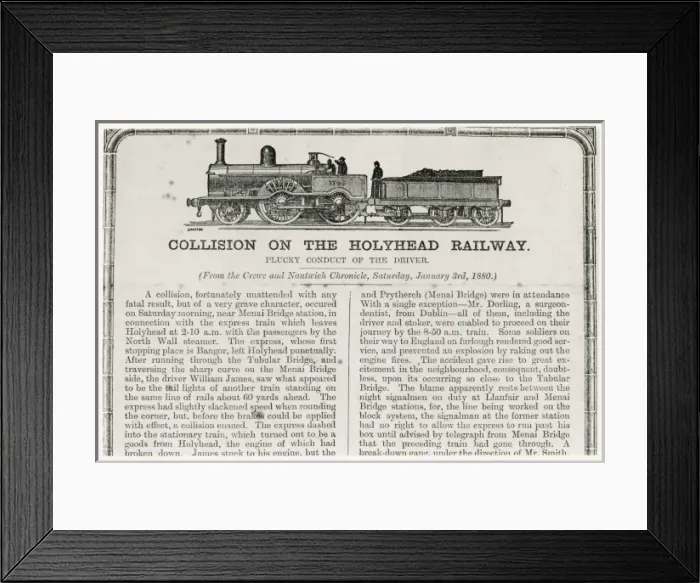 Framed Print : John Bright- collision on the Holyhead Railway Framed Print : John Bright- collision on the Holyhead Railway