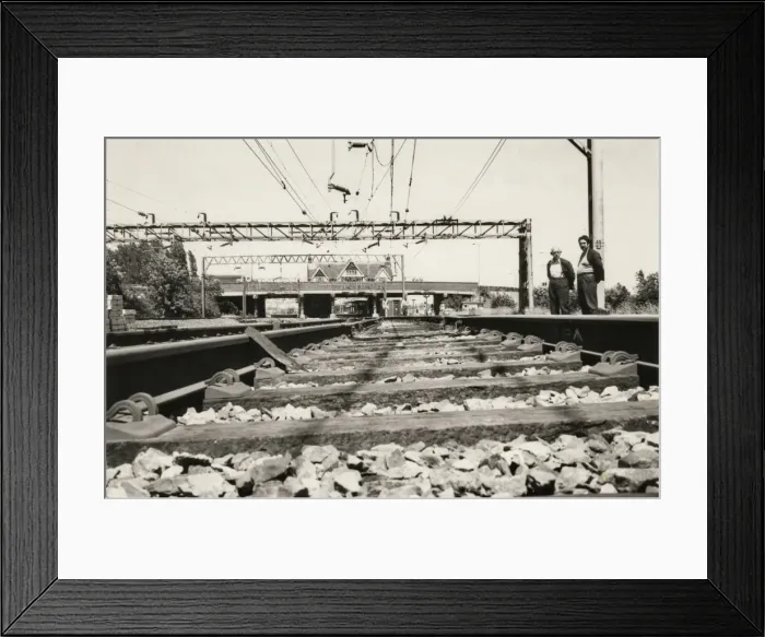 Framed Print : Section of track showing dipped joints Framed Print : Section of track showing dipped joints
