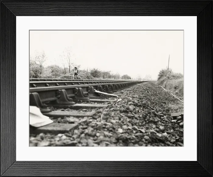 Framed Print : Section of track showing cyclic variation in cant Framed Print : Section of track showing cyclic variation in cant