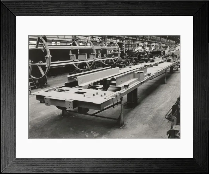 Framed Print : Under frame of motor car, London Transport Framed Print : Under frame of motor car, London Transport