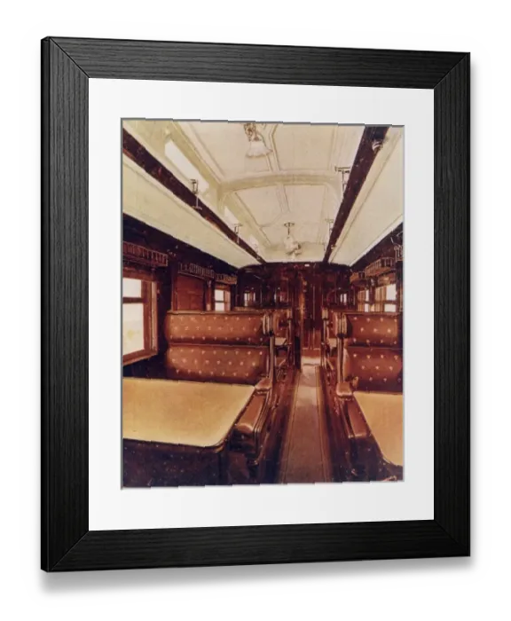 Framed Print : Interior of dining car, Central South African Railways Framed Print : Interior of dining car, Central South African Railways