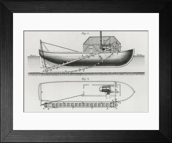 Framed Print : Richard Trevithick?s dredging machine Framed Print : Richard Trevithick?s dredging machine