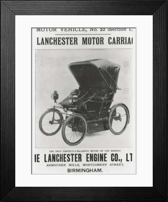 Framed Print : Lanchester motor carriage advert Framed Print : Lanchester motor carriage advert