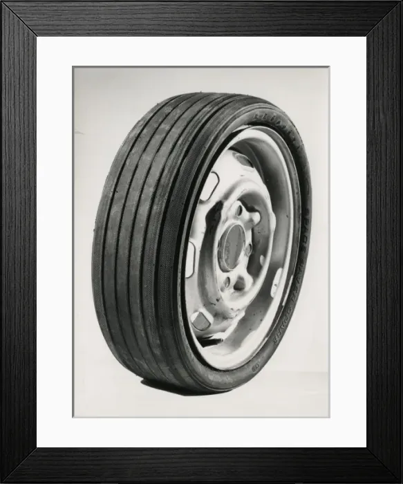 Framed Print : Goodrich space saver car tyre Framed Print : Goodrich space saver car tyre