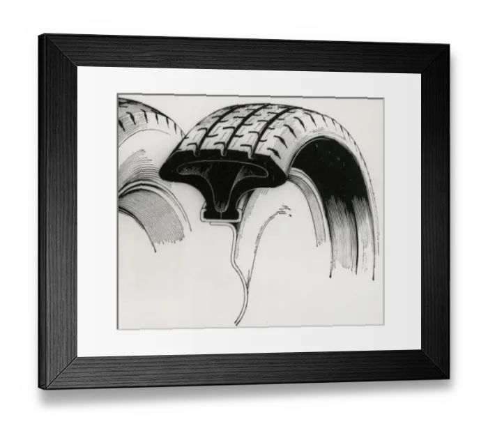 Framed Print : Cross section diagram of Pirelli DIP car tyre Framed Print : Cross section diagram of Pirelli DIP car tyre