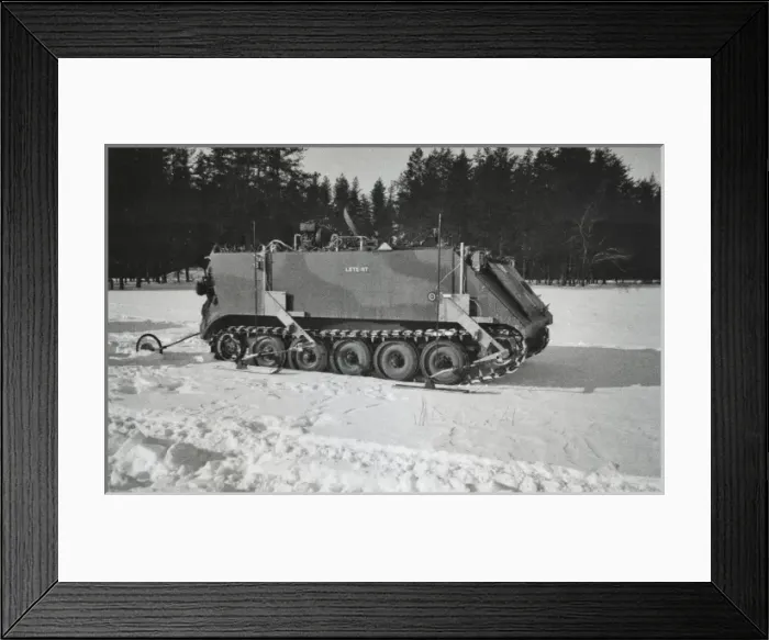 Framed Print : Tracked vehicles on snow - test Framed Print : Tracked vehicles on snow - test