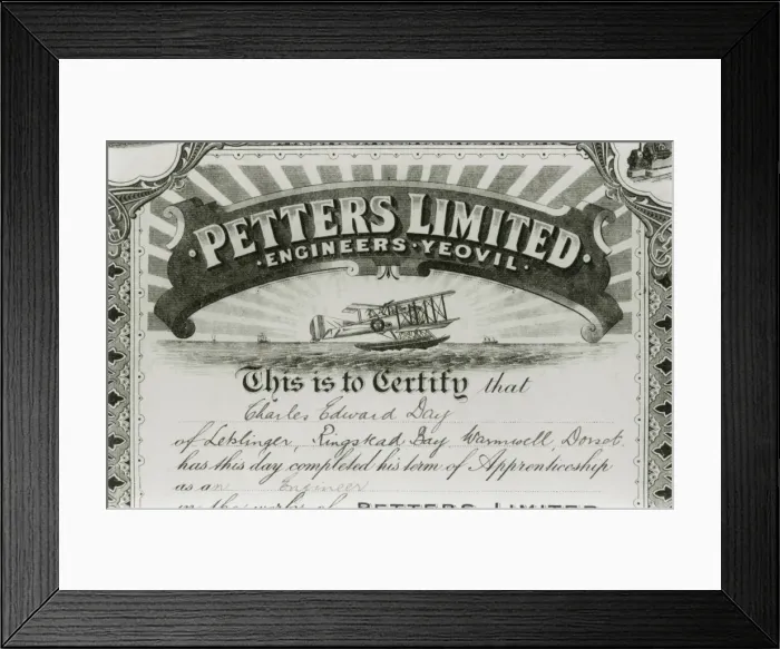 Framed Print : Certification of apprenticeship to Charles Edward Day Framed Print : Certification of apprenticeship to Charles Edward Day