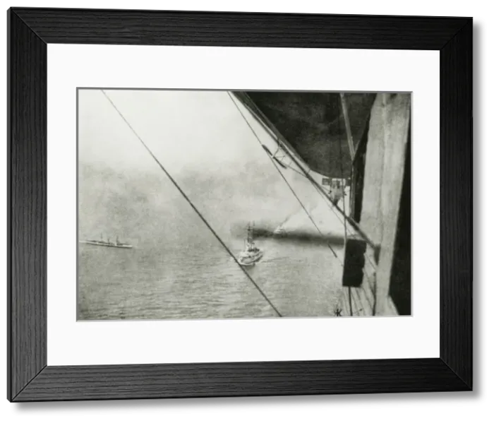 Framed Print : View of WW1 fleet from an airship Framed Print : View of WW1 fleet from an airship