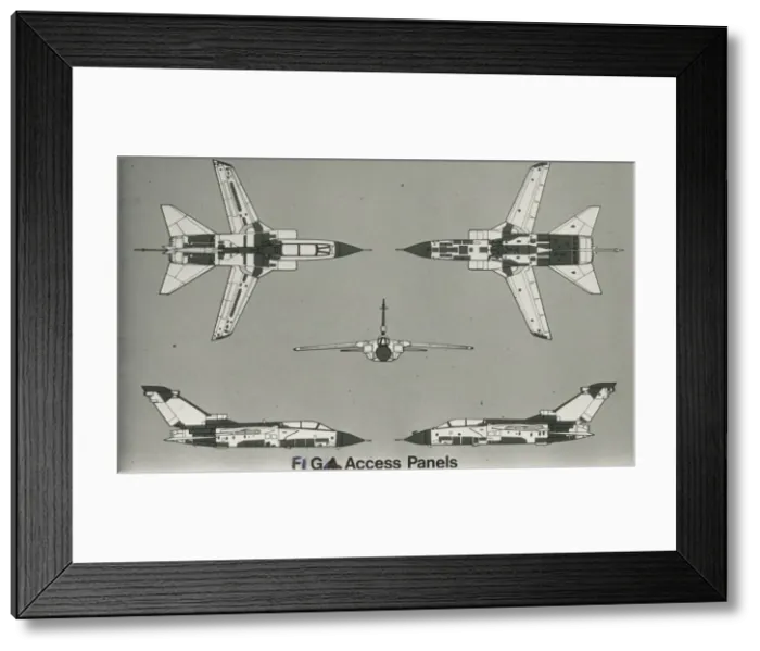 Framed Print : Diagram of access panals on the Tornado aircraft Framed Print : Diagram of access panals on the Tornado aircraft