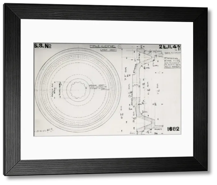 Framed Print : ?Male cone? ? Lanchester drawing Framed Print : ?Male cone? ? Lanchester drawing
