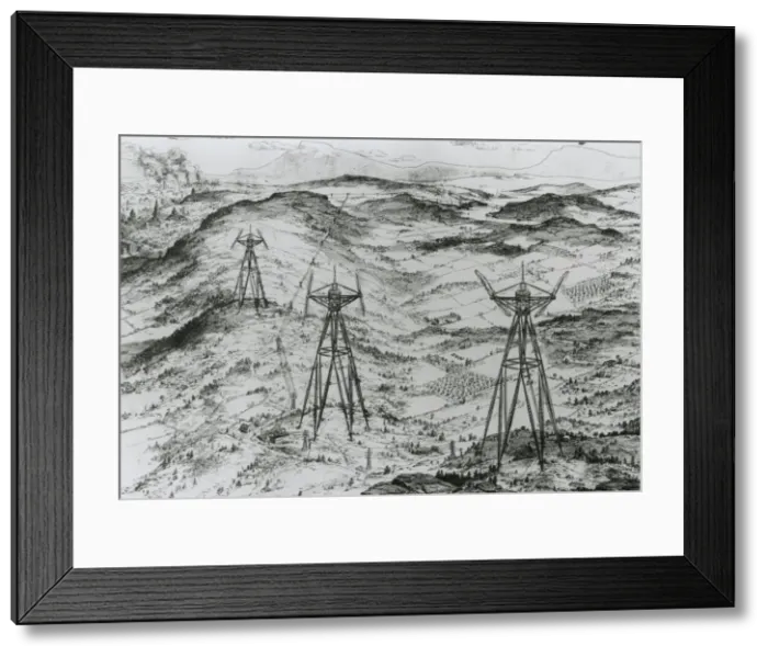 Framed Print : 6500kw twin wheel turbine model Framed Print : 6500kw twin wheel turbine model