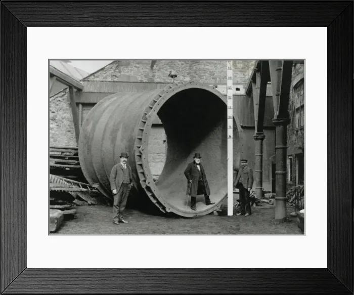 Framed Print : Harvey standing in cylinder at Hayle Foundry Framed Print : Harvey standing in cylinder at Hayle Foundry