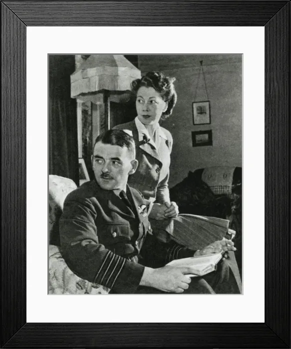 Framed Print : Frank Whittle and wife sitting at home Framed Print : Frank Whittle and wife sitting at home