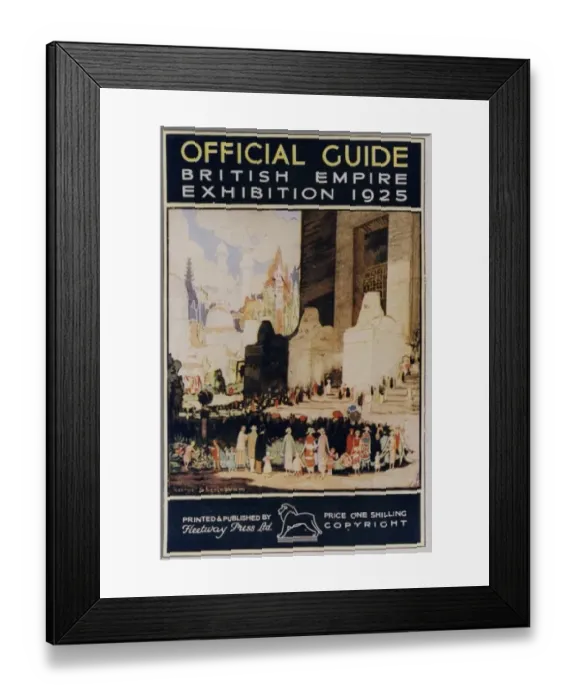 Framed Print : British Empire Exhibition guide 1925 lions at steps Framed Print : British Empire Exhibition guide 1925 lions at steps
