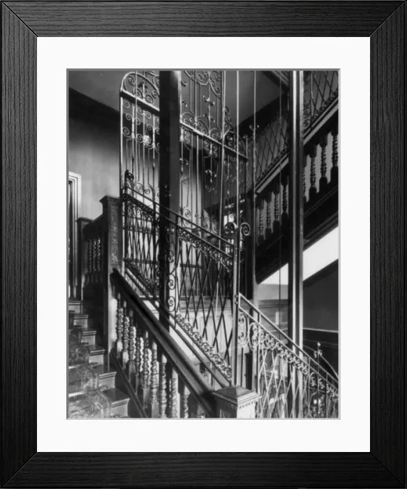 Framed Print : IMechE: original staircase and electric lift, 1899 Framed Print : IMechE: original staircase and electric lift, 1899