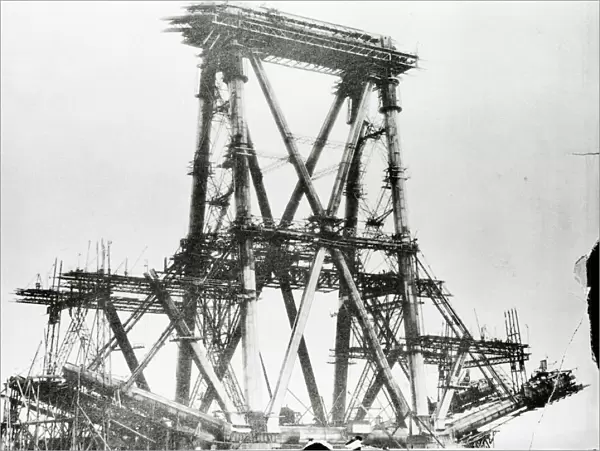 Forth bridge during construction, c. 1883