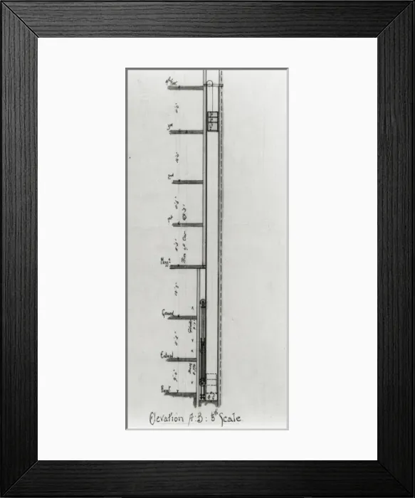 Framed Print : IMechE: proposed hydraulic service elevator Framed Print : IMechE: proposed hydraulic service elevator