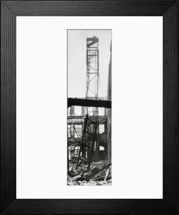 Framed Print : Lift structure after collapse of Minories, London - WW2 Framed Print : Lift structure after collapse of Minories, London - WW2