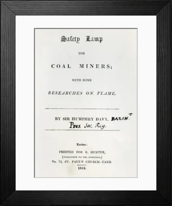 Framed Print : ?Safety lamp for coal miners? - Sir H D Baron Framed Print : ?Safety lamp for coal miners? - Sir H D Baron