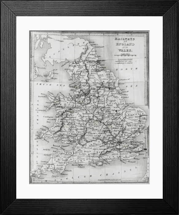 Framed Print : Map ? Bradshaw?s Railway Guide Framed Print : Map ? Bradshaw?s Railway Guide