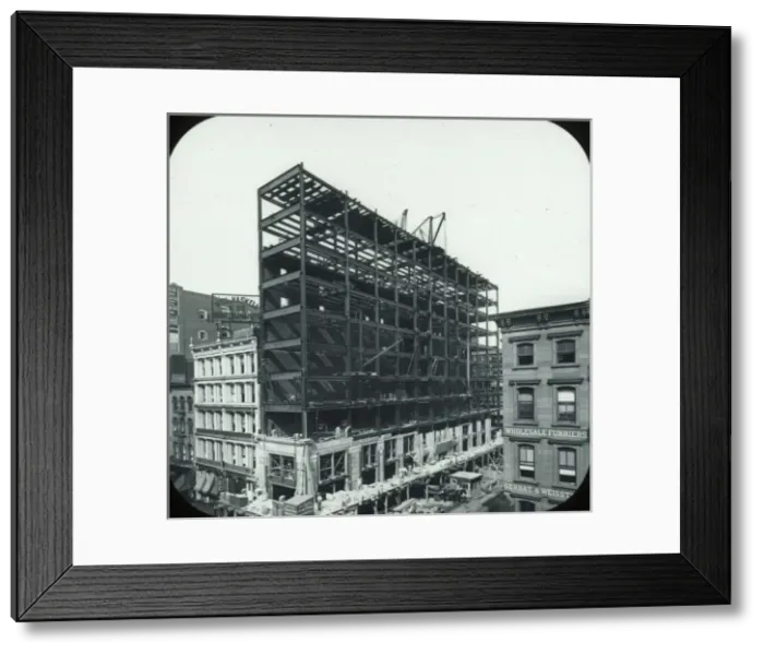 Framed Print : Constructing large building, N. York Framed Print : Constructing large building, N. York