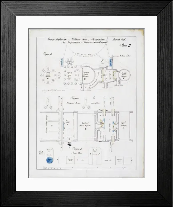 Framed Print : An improvement in locomotive steam engines
