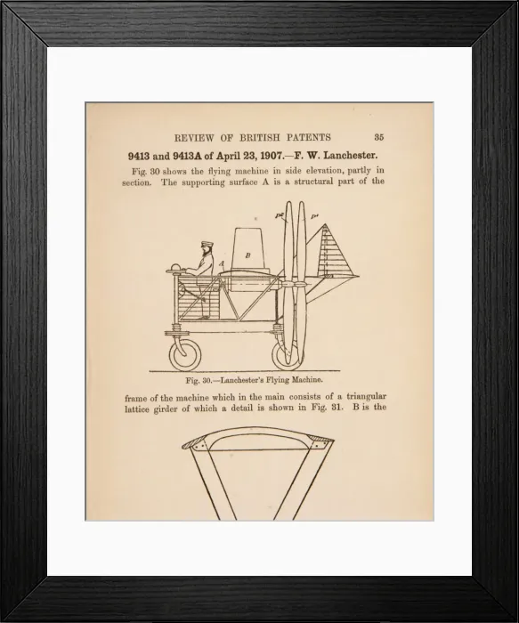 Framed Print : Lanchester?s flying machine Framed Print : Lanchester?s flying machine
